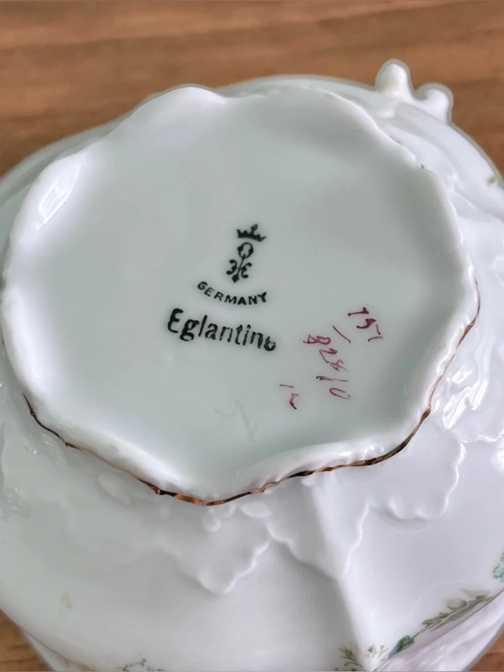 Antique Porcelain Tea Cup & Saucer Eglantine by Hermann Ohme Germany - Picture 8 of 8